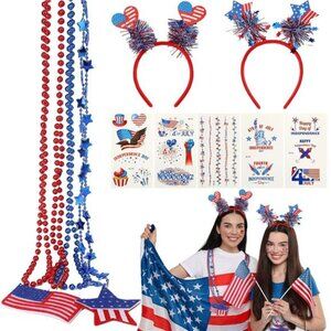 4th of July Party Favor Kit – Headbands, Necklaces 11 Pcs)